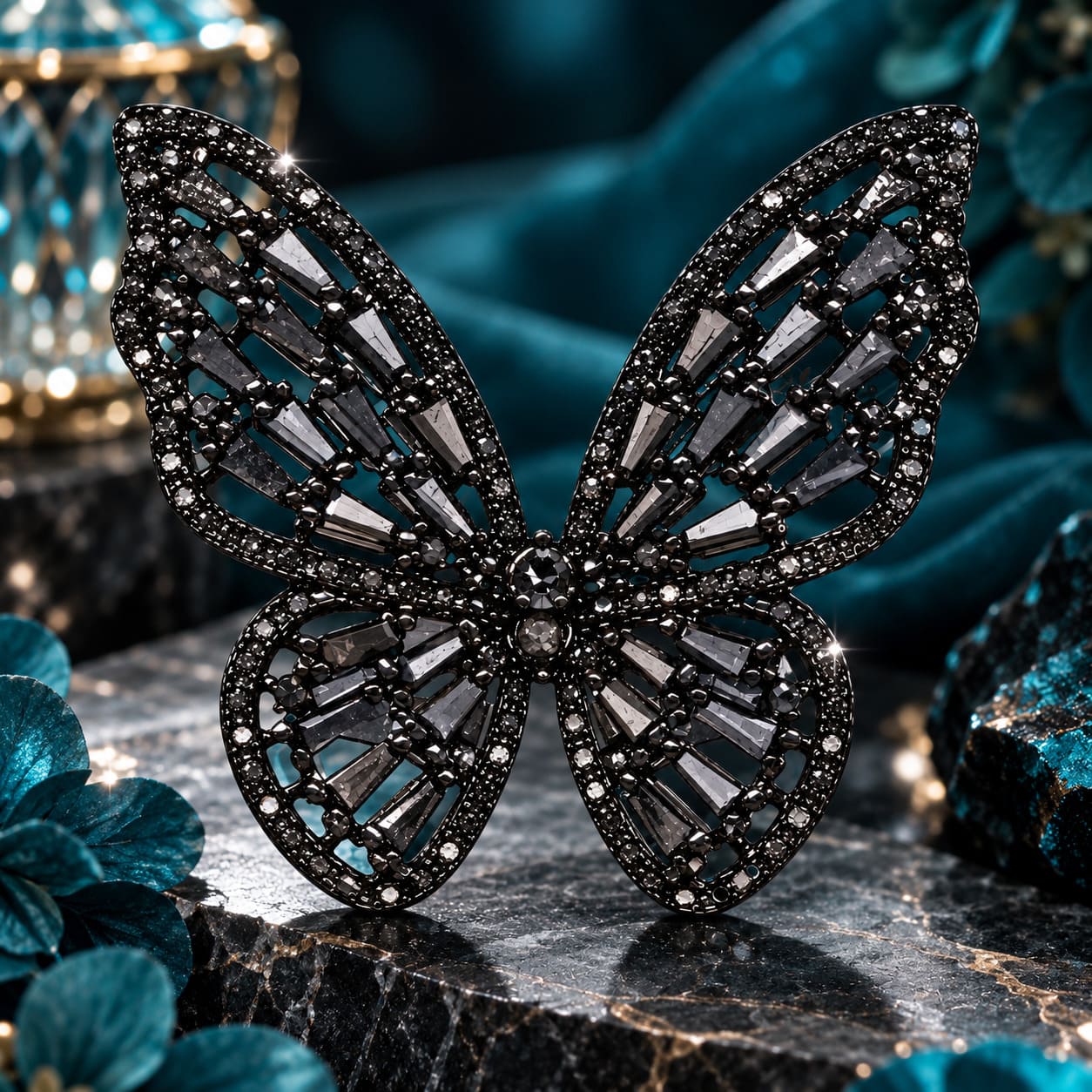 Bague Fantaisie Papillon Noir