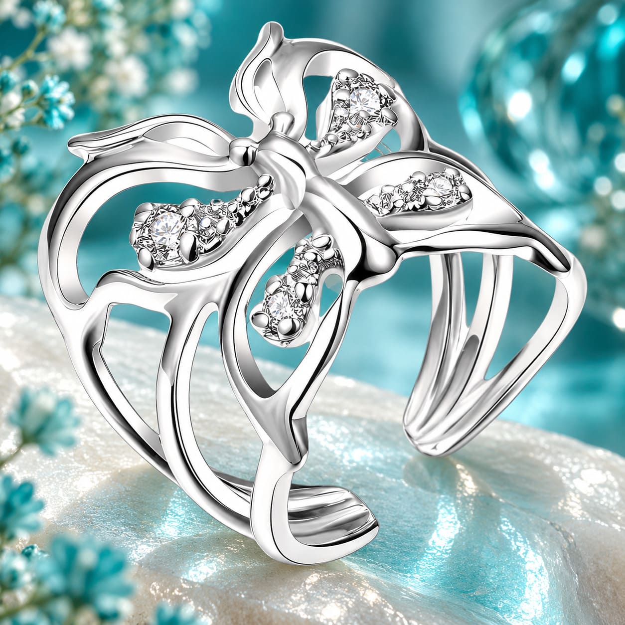 Bague Papillon Ajourée
