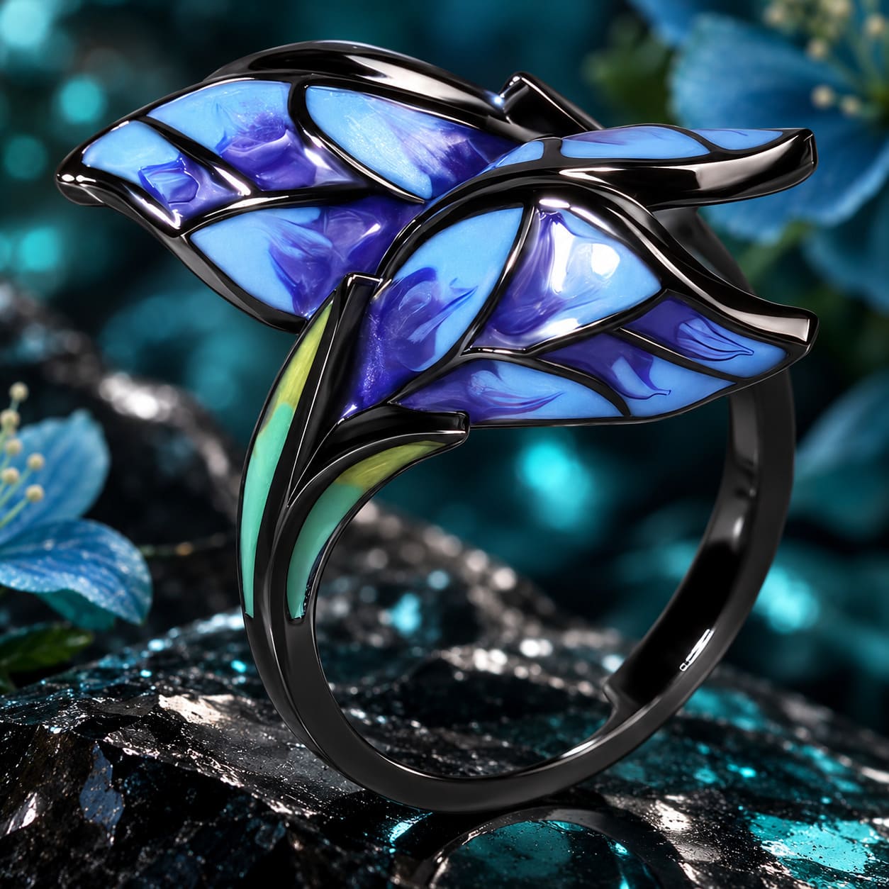Bague Papillon Bleu