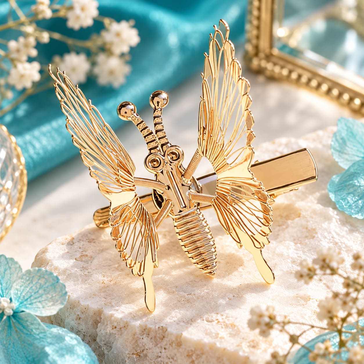 Barrette Papillon Doré