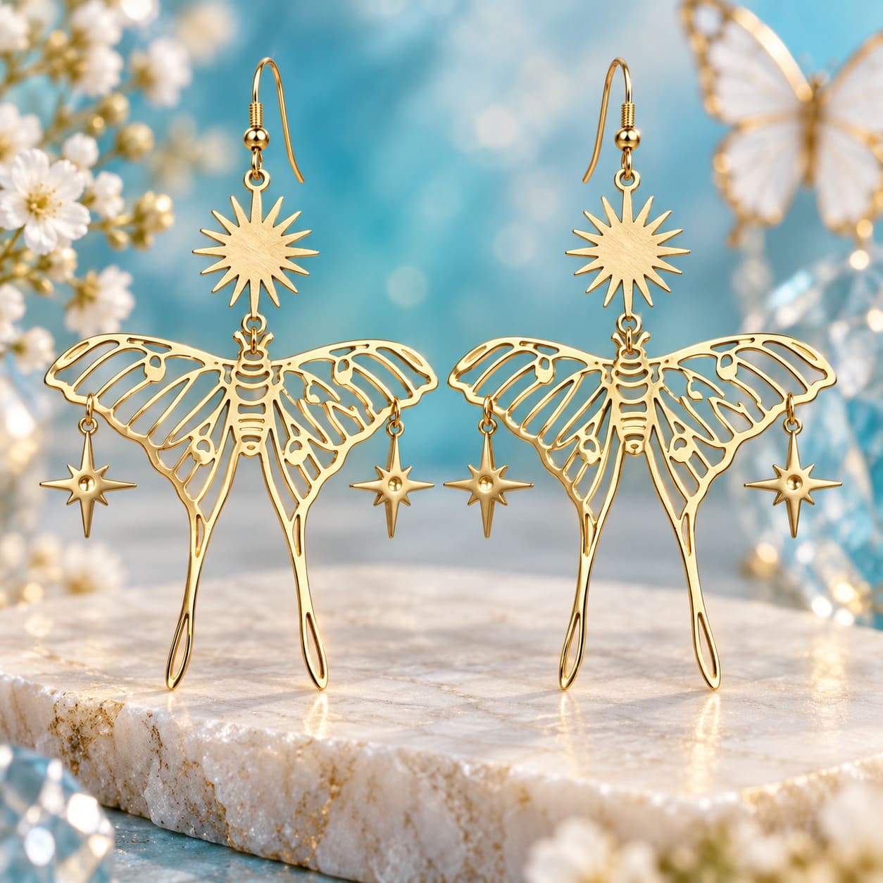 Boucle d’Oreille Papillon Doré
