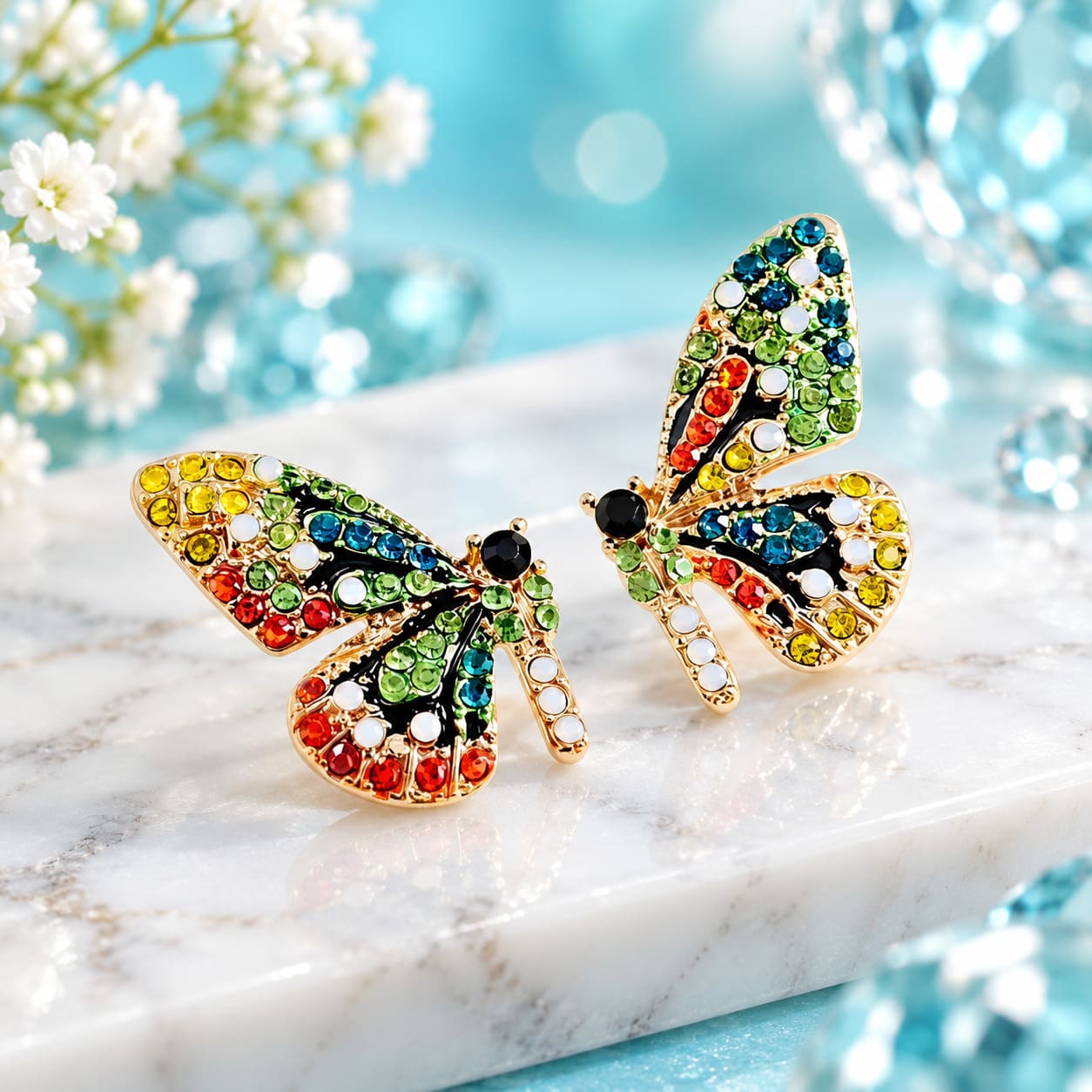 Boucle d’Oreille Papillon Fantaisie Colorée