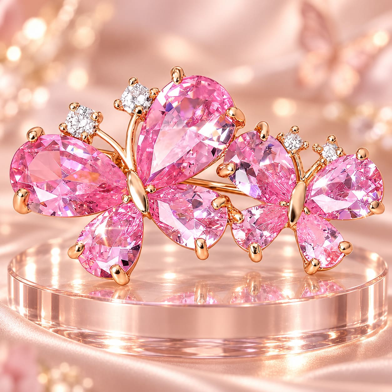 Broche Papillon Rose