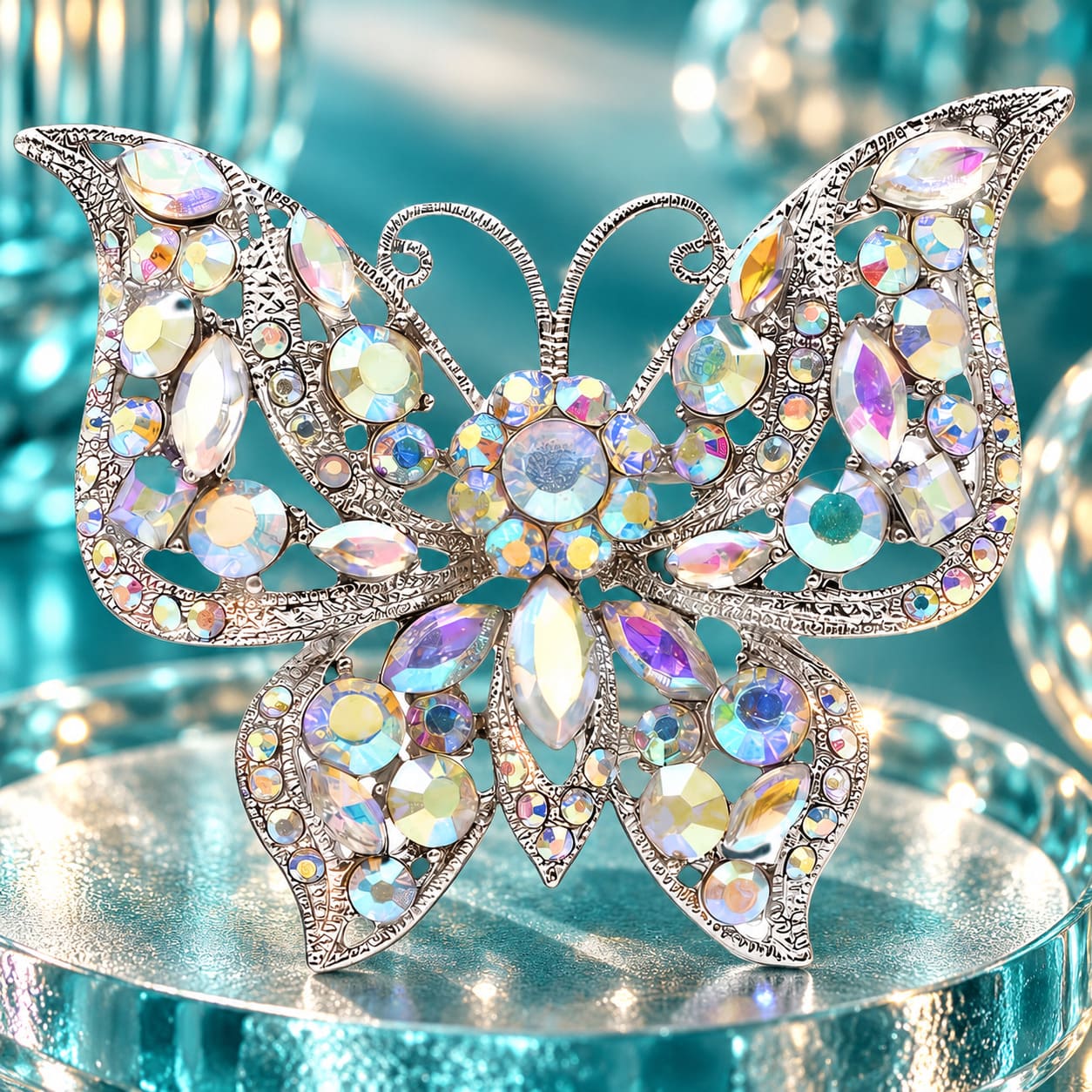 Broche Papillon Strass