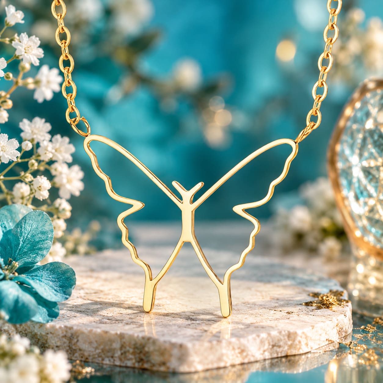 Collier Papillon Doré