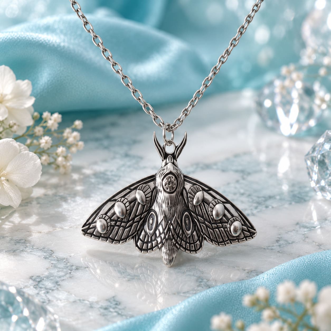 Collier Papillon Bohème Vintage Phases de Lune