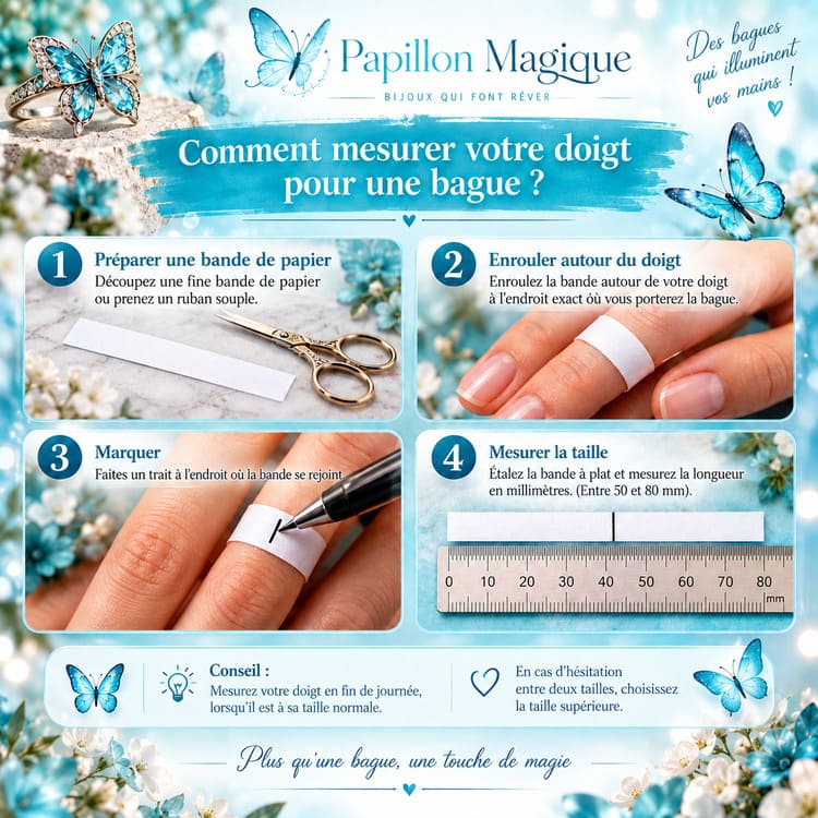 mesure bague papillon