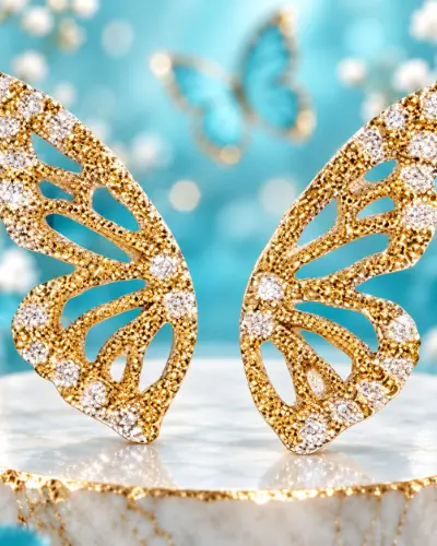 Boucle d’Oreille Papillon 2 Trous