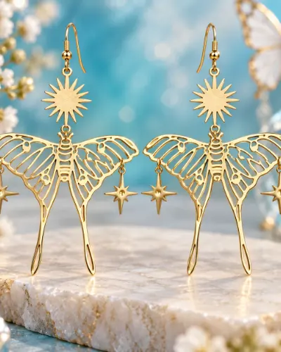 Boucle d’Oreille Papillon Doré