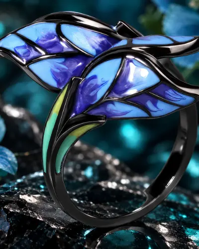 Bague Papillon Bleu